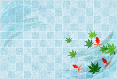 Japon Balığı Şablonu Yaz Arkaplanı