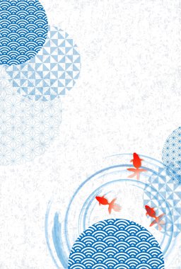 Japon Balığı Şablonu Yaz Arkaplanı