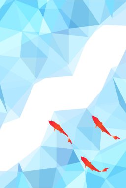 Japon Balığı Şablonu Yaz Arkaplanı