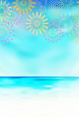 Havai fişek denizi sıcak hava arka planı