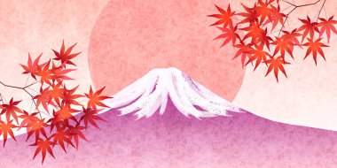 Sonbahar arka plan Fuji sonbahar yaprakları