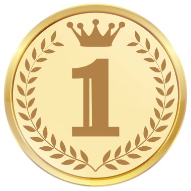 Madalya çerçeveli altın simge