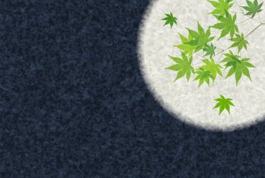 Japon Desenli Ay Arkaplan Akçaağaç