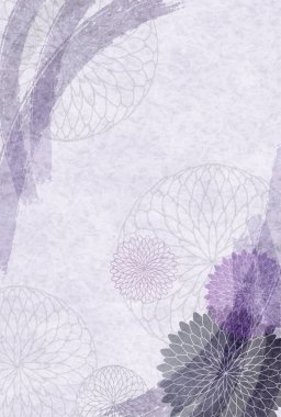 Kederli Kasımpatı Japon desenli kartpostal Arkaplanı