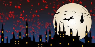 Cadılar Bayramı Şatosu Sonbahar yaprakları