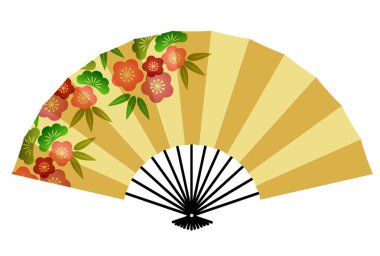 Fan gold pine bambu eriği Yeni Yıl Kart ikonu