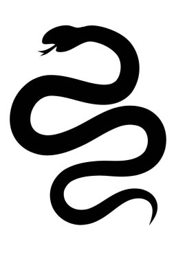 Yılan Yılbaşı Kartı Siluet Simgesi