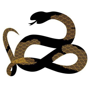 Yılan Yılbaşı Kartı Siluet Simgesi