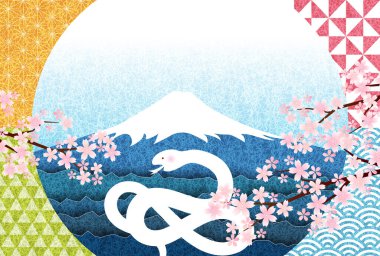 Yılan Yılbaşı Kartı Silueti Arkaplanı