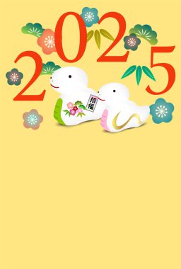 Yılan Yılbaşı Kartı Silueti Arkaplanı