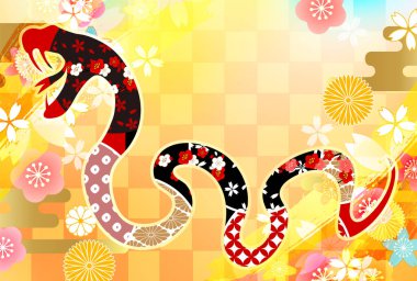 Snake New Year's card Silhouette Background clipart