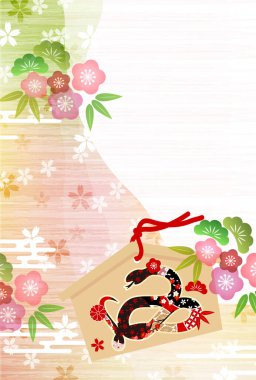 Snake New Year's card Silhouette Background clipart