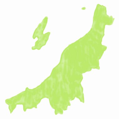 Niigata Map Watercolor Green Icon clipart