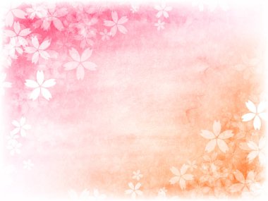 cherry blossom spring watercolor background clipart