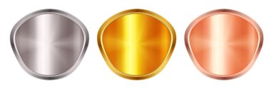 Madalya oval altın metal ikonu
