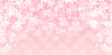 Kiraz Çiçekleri Japon desenli suluboya arka planı