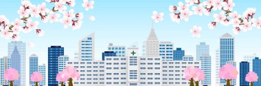 Cherry Blossom Building Hospital Background