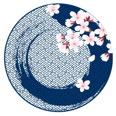 Sakura Japon Deseni Suluboya Simgesi