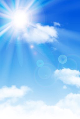 Mavi gökyüzü bulutlu manzara arka planı