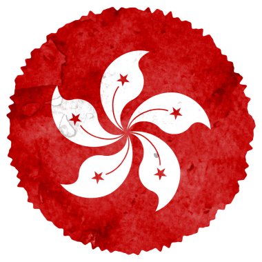 Hong Kong bayrağı suluboya daire simgesi