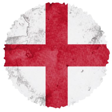 İngiltere Bayrağı Suluboya Çemberi Simgesi