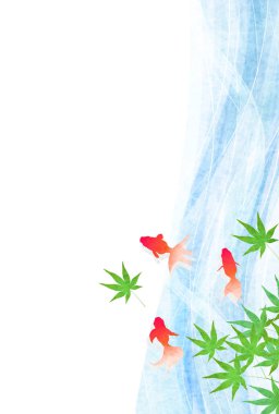 Japon balığı akçaağaç yaz yaprakları arka plan