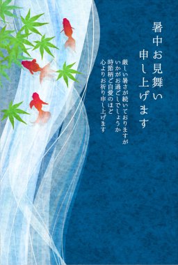 Japon balığı akçaağaç yaprağı yaz arkaplanı