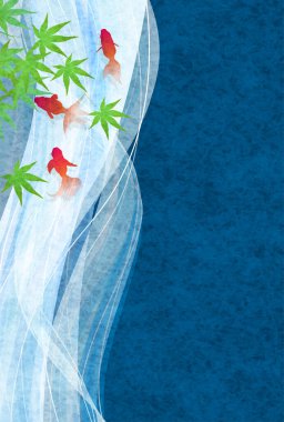 Japon balığı akçaağaç yaprağı yaz arkaplanı