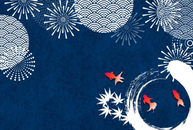 Havai fişek Japon Balığı Şablonu Arkaplanı