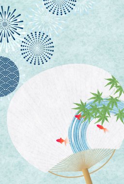 Havai fişekler, sıcak hava, suluboya arka plan