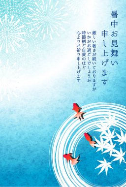 Havai fişekler japon balığı sıcak hava arkaplanı