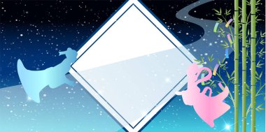 Tanabata Japon Desenli Yaz Arkaplanı