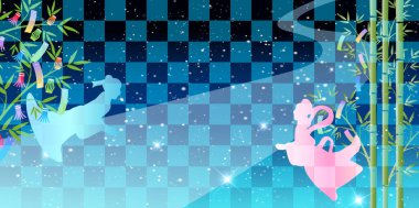 Tanabata Japon Desenli Yaz Arkaplanı