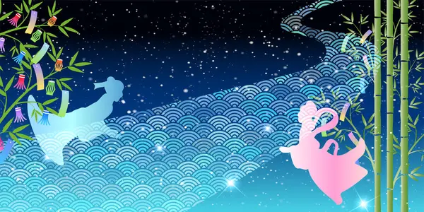 Tanabata Japon Desen Örnekleri Arkaplanı