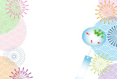 Havai fişek Japon Balığı Şablonu Arkaplanı