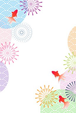 Havai fişek Japon Balığı Şablonu Arkaplanı