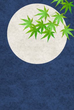 Taze yeşil akçaağaç ay arka planı