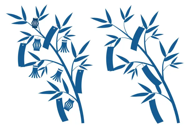 Tanabata Bambu Japon Desen Simgelerini Bırakıyor