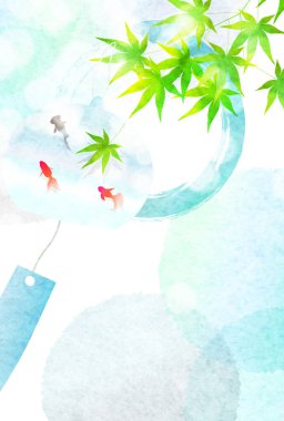 Japon akçaağaç balığı desenli arka plan