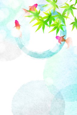 Japon akçaağaç balığı desenli arka plan