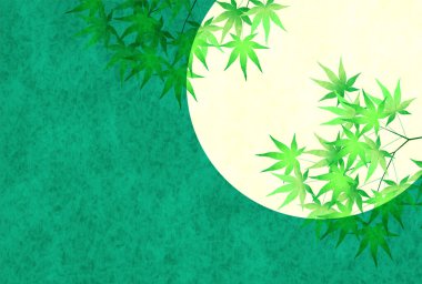 Taze yeşil akçaağaç ay arka planı