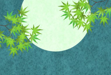 Taze yeşil akçaağaç ay arka planı