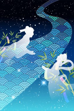 Tanabata Samanyolu Deseni Arkaplanı