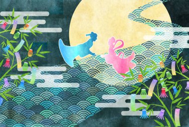 Tanabata Samanyolu Ay Arkaplanı