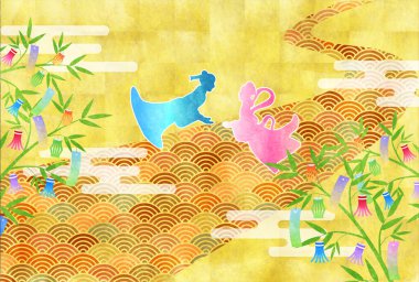 Tanabata Samanyolu Deseni Arkaplanı