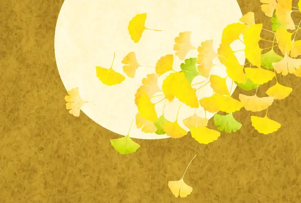 Güz yaprakları ginkgo sonbahar arkaplanı