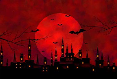 Cadılar Bayramı şatosu ayı arka plan