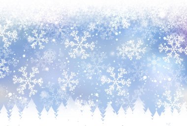 Karlı Noel kış ışığı arka planı