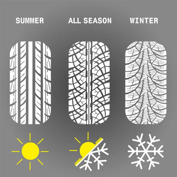 Alle Reifen Für Jede Jahreszeit — Stockvektor