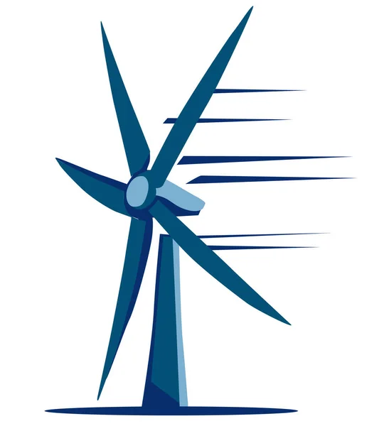 Energie Windmolen Witte Achtergrond Vector Tekening — Stockvector